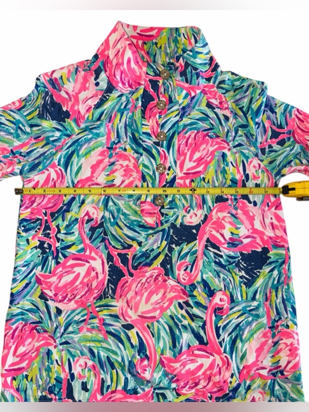 Lilly Pulitzer Flamingo Print Windsor Popover Small Resort Coastal Preppy - Picture 4 of 8